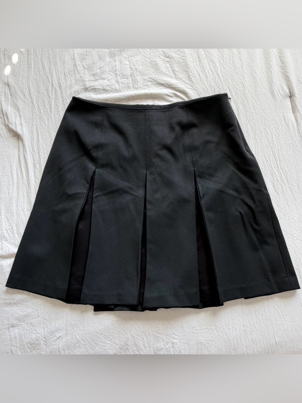 Tempo Paris‎ Black Pleated Mini Skirt Size 8 Petite